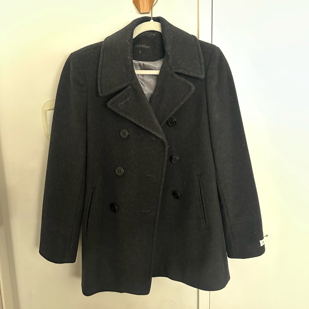 Calvin Klein Double Breasted Wool Peacoat